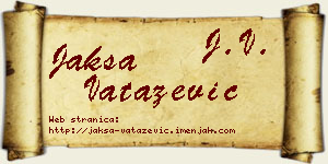 Jakša Vatazević vizit kartica